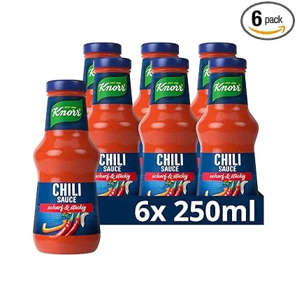 Knorr Chili Sauce scharfe Grillsauce ohne geschmacksverstaerkende Zusatzstoffe und Konservierungsstoffe 6x 250 ml Schnäppchen, Deals Und Rabattcodes Des Tages - Knorr Chili Sauce Scharfe Grillsauce Ohne Geschmacksverstärkende Zusatzstoffe Und Konservierungsstoffe 6X 250 Ml