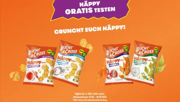 Leicht & Cross Häppy Chips oder Crisps: Gratis testen ab 01.07.