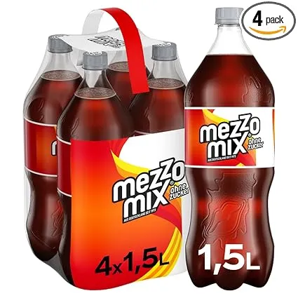 Schnäppchen, Deals Und Rabattcodes Des Tages - Mezzo Mix Zero Prickelnd Erfrischendes Mischgetränk Aus Cola Und Orange Ohne Zucker Und Ohne Kalorien Erfrischender Softdrink In Einweg-Flaschen 4 X 1500 Ml