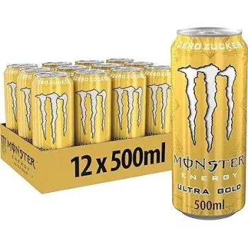 Monster Energy Ultra Gold - koffeinhaltiger Energy Drink mit fruchtigem Ananas-Geschmack, ohne Zucker und ohne Kalorien 12x500ml ab 11,42 € inkl. Prime-Versand (statt 18,00 €)