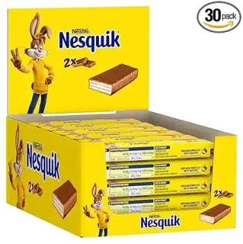 Nestlé Nesquik Knusperwaffel Leckerer Riegel aus Waffel mit Milchschokolade 30er Pack (30x2x13g) ab 14,24 € inkl. Prime-Versand (statt 21,76 €)