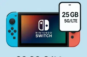 DEINHANDY: Nintendo Switch 2 (256 GB) + Smart Entry Spezial – 25 GB 5G/ LTE für 29,99 € / Monat + 126,93 € einmalig