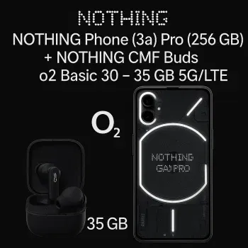 Sparhandy: Nothing Phone 3a Pro (256 GB) + Nothing CMF Buds + o2 Basic 30 – 35 GB 5G/ LTE für 19,99 € / Monat + 56,93 € einmalig