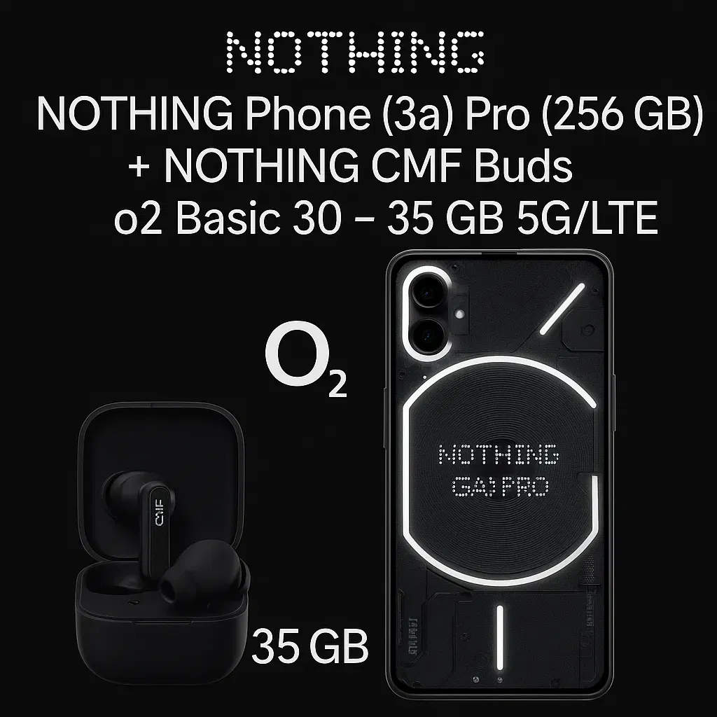 Schnäppchen, Deals Und Rabattcodes Des Tages - Nothing Phone 3A Pro 256 Gb Mit Nothing Cmf Buds Und O2 Basic 30 – 35 Gb 5G Lte