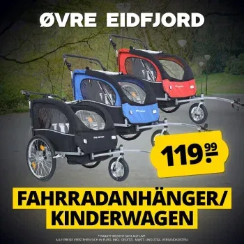 Øvre Eidfjord Alpström 2-in-1 Fahrradanhänger Kinderwagen (3 Farben) ab 114,99 € inkl. Versand