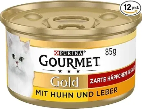PURINA GOURMET Gold Zarte Häppchen in Sauce Katzenfutter nass mit Huhn und Leber (12er Pack (12 x 85g)) ab 4,79 € inkl. Prime-Versand (statt 7,19 €)