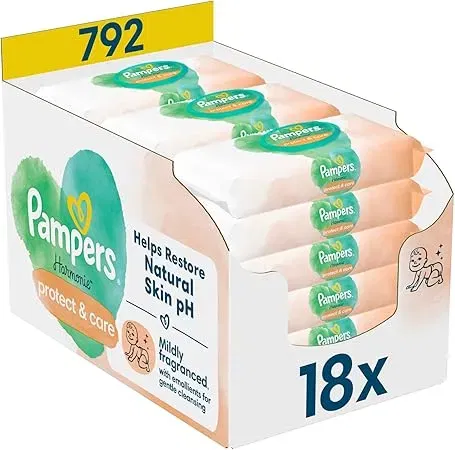 Pampers Harmonie Protect & Care Feuchttücher 18 Packungen mit jeweils 44 Feuchttüchern = 792 ab 21,38 € inkl. Prime-Versand (statt 27,95 €)