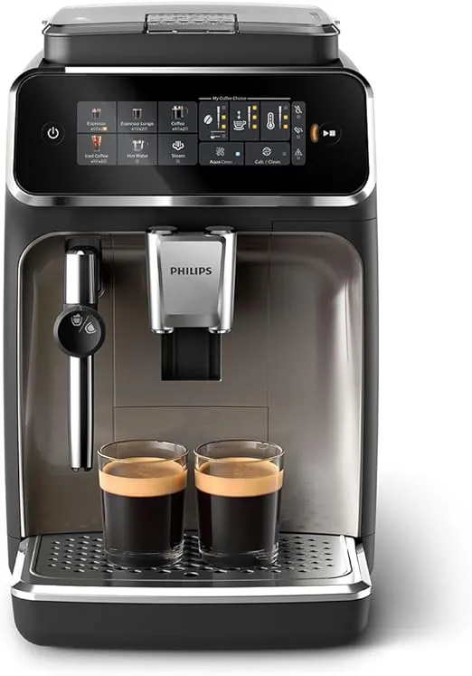 Philips 3300 Series Kaffeevollautomat 5 Getraenke Intuitives Touch Display Klassischer Milchaufschaeumer SilentBrew 100 Keramikmahlwerk AquaClean Filter. Schwarzchrom EP332690 Schnäppchen, Deals Und Rabattcodes Des Tages: Philips 3300 Series Kaffeevollautomat