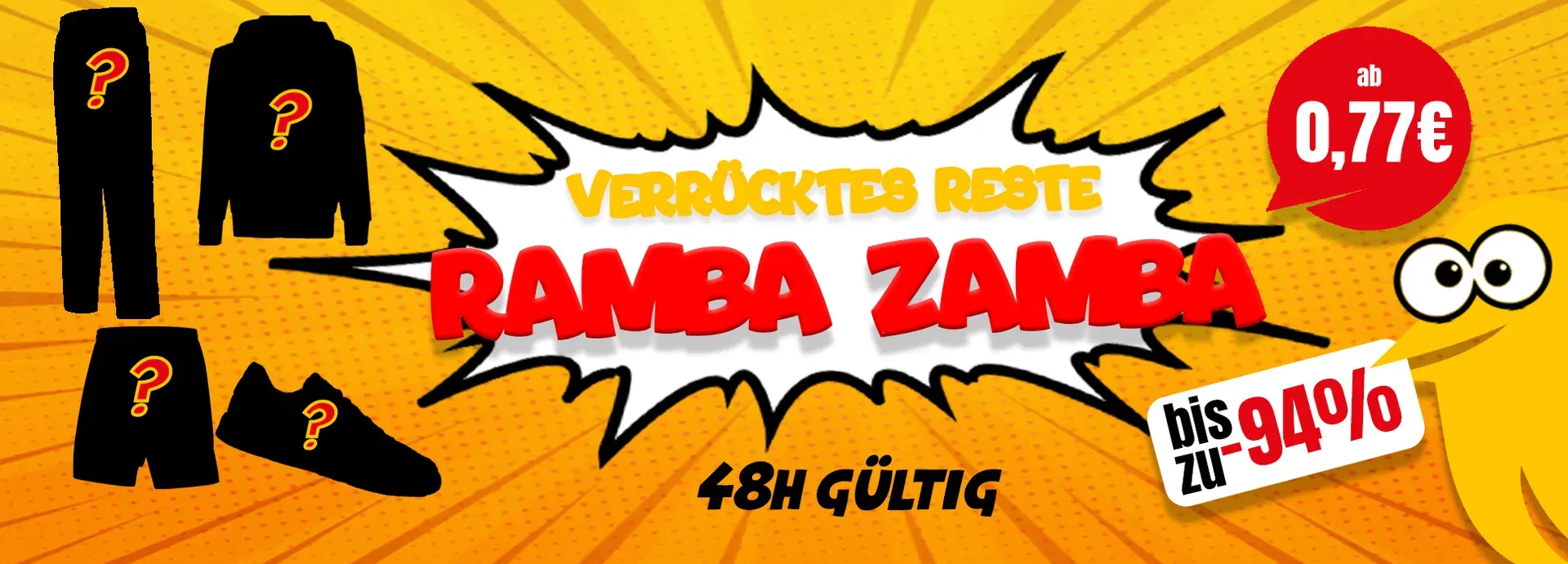 Picksport Restgrößen Ramba Zamba mit Artikeln ab 0,77 € zzgl. Versand + 5,5 % Extra-Rabatt