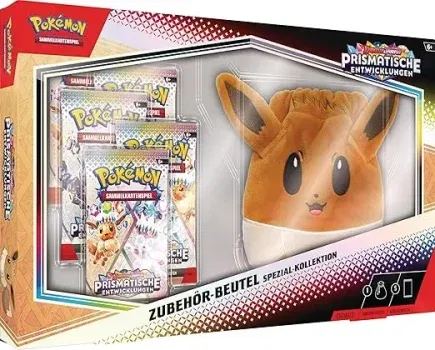 Pokémon-Sammelkartenspiel: Spezial-Kollektion Karmesin & Purpur – Prismatische Entwicklungen: Zubehör-Beutel für 34,99 € inkl. Prime-Versand (statt 53,65 €)