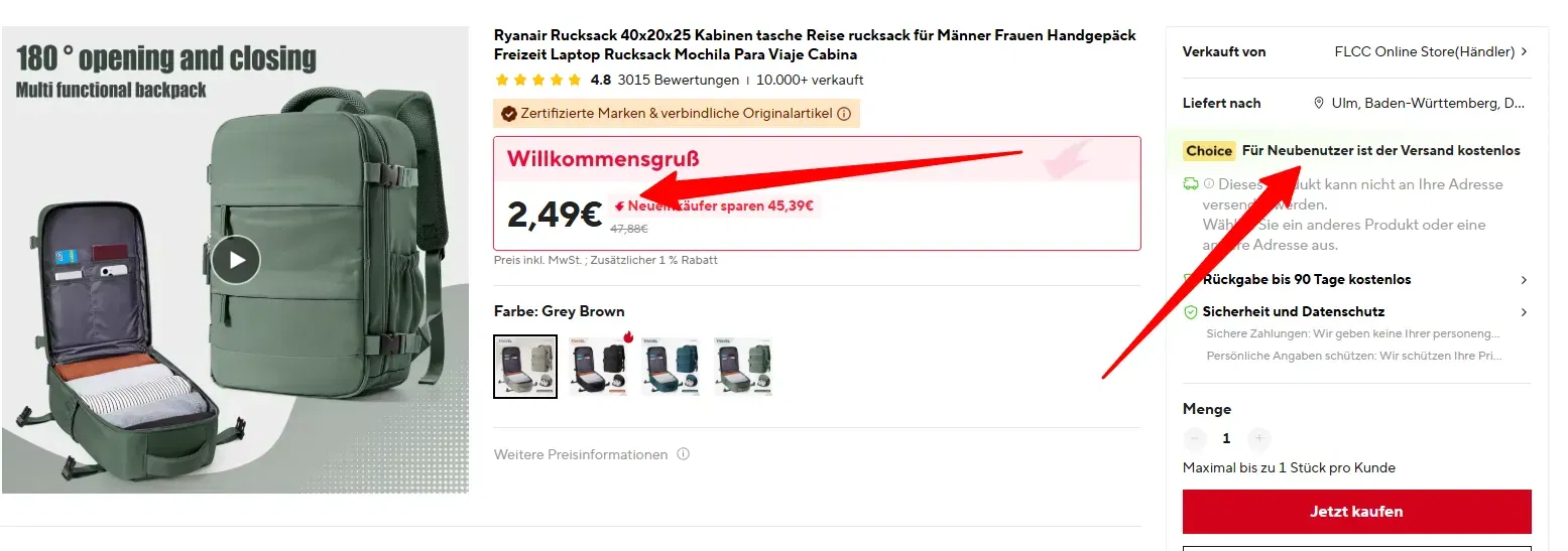 Schnäppchen, Deals und Rabattcodes des Tages - Ryanair Rucksack 40x20x25 Kabinentasche Reiserucksack für Männer Frauen Handgepäck Freizeit Laptop Mochila Para Viaje Cabina