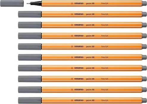 STABILO Fineliner point 88 dunkelgrau 10er Pack für 2,38 € inkl. Prime-Versand