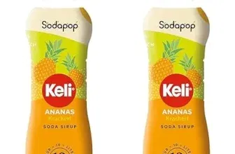 Sodapop Keli Sirup Ananas schnell & einfach zubereitet 1 Flasche ergibt 10 L Fertiggetränk 500 ml (Packung mit 2) für 7,00 € inkl. Prime-Versand (statt 9,98 €)