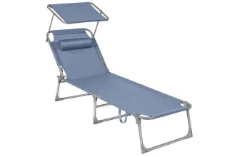 Songmics Klappbare Sonnenliege mit Sonnenschutz für 37,99 € inkl. Versand