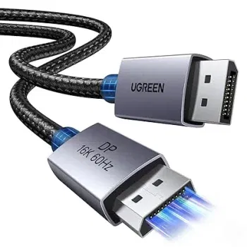 UGREEN 16K Displayport Kabel 2.1 16K 10K 60Hz 8K 120Hz 4K 240Hz 165Hz 144Hz DP kabel 80Gbps mit HDR FreeSync (2M) für 9,02 € inkl. Prime-Versand (statt 12,99 €)