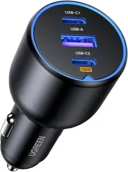 UGREEN Zigarettenanzünder USB C 130W Auto zubehör Auto Ladegerät 3-Port Auto für 18,99 € inkl. Prime-Versand (statt 24,99 €)