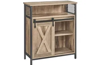 Vasagle Sideboard mit Schiebetür Landhausstil (eichenbraun-schwarz) für 48,99 € inkl. Versand