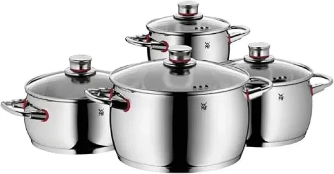 WMF Quality One Topfset Induktion 4-teilig Kochtopf Set mit Glasdeckel Cromargan Edelstahl poliert Induktions Töpfe Set unbeschichtet Dampföffnung für 202,06 € inkl. Versand (statt 230,00 €)