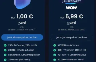 waipu.tv Comfort-Tarif für nur 1 € pro Monat – monatlich kündbar, 200+ HD-Sender & 2 Streams gleichzeitig