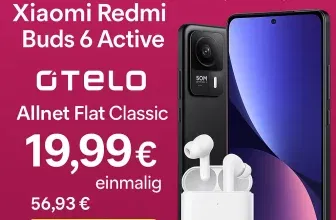 Angebot: Sparhandy Xiaomi 14T Pro (512 GB) + Xiaomi Redmi Buds 6 Active + otelo Allnet Flat Classic 40 GB LTE für 19,99 € / Monat + 56,93 € einmalig