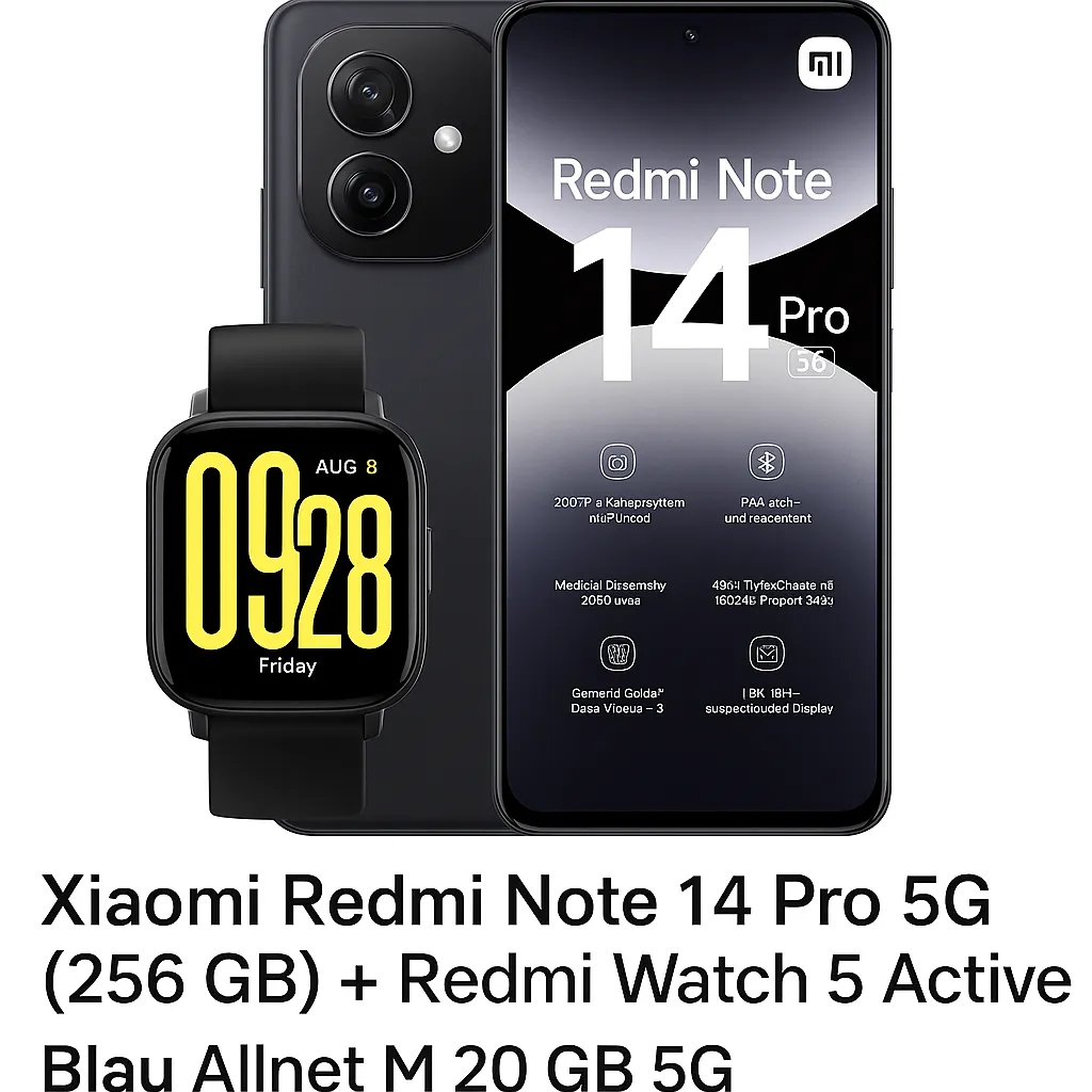 Schnäppchen, Deals und Rabattcodes des Tages - Xiaomi Redmi Note 14 Pro 5G & Redmi Watch 5 Active Blau