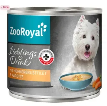 ZooRoyal Lieblingsdrink mit Hühnerbrustfilet (22x6x140g -18,48 Kg) für 34,16 € inkl. Versand (statt 55,44 €)