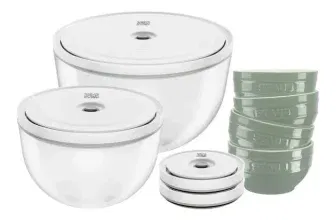 Zwilling Fresh & Save Bowls Vakuum-Schüsselset Glas/Keramik Eukalyptus 10-teilig ab 53,96 € inkl. Versand