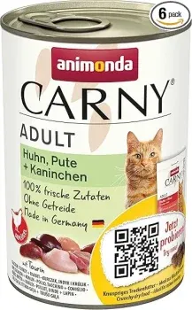 Animonda Carny Adult Huhn Pute + Kaninchen Katzennassfutter (6x400g) ab 7,66 € inkl. Prime-Versand (statt 12,00 €)