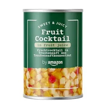Fruchtcocktail by Amazon In Traubensaft aus Traubensaftkonzentrat (4x411g) ab 7,55 € inkl. Prime-Versand