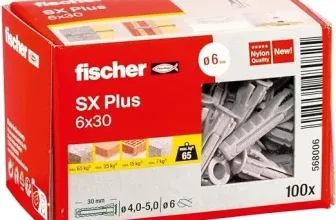 Fischer Spreizdübel SX Plus 6 x 30 Schachtel mit 100 Nylondübeln für 4,49 € inkl. Prime-Versand