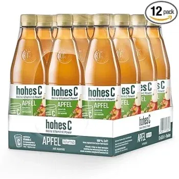 Hohes C Apfel naturtrüb (12 x 05l – 100% Saft Apfelsaft Vitamin C ohne Zuckerzusatz laut Gesetz vegan) ab 9,06 € inkl. Prime-Versand zzgl. Pfand (statt 13,48 €)