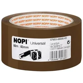 tesa NOPI Packband – vielseitiges Verpackungsband aus Polypropylen geräuscharm abrollbar – lösungsmittelfrei und abriebfest – 66 m x 50 mm – braun für 1,79 € inkl. Prime-Versand (statt 2,49 €)