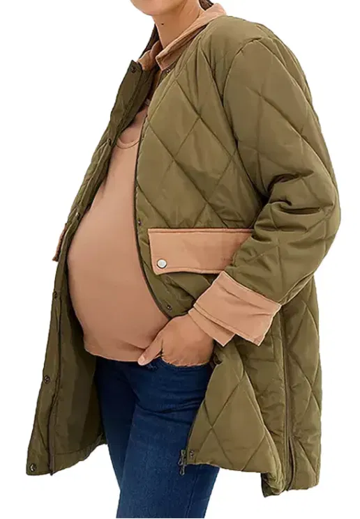 2IN1 Mantel Schwangerschafts-Jacke 936631 ( Umstandsmode Stepp-Jacke Gr. 34 bis 50 Grün) für 19,99 € inkl. Versand (statt 45,00 €)
