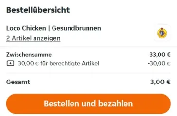 Schnäppchen, Deals Und Rabattcodes Des Tages - 30€ Rabatt Bei Loco Chicken Über Lieferando