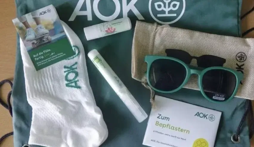 AOK Bayern -Gratis Festivalpaket mit Socken, Sonnenbrille und mehr [ Wohnhaft in Bayern]