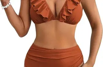 AI'MAGE Damen Bikini Set mit Rüschen und Hoher Taille (8 Farben, Gr. S bis XXL) für 16,64 € inkl. Prime-Versand (statt 27,74 €)