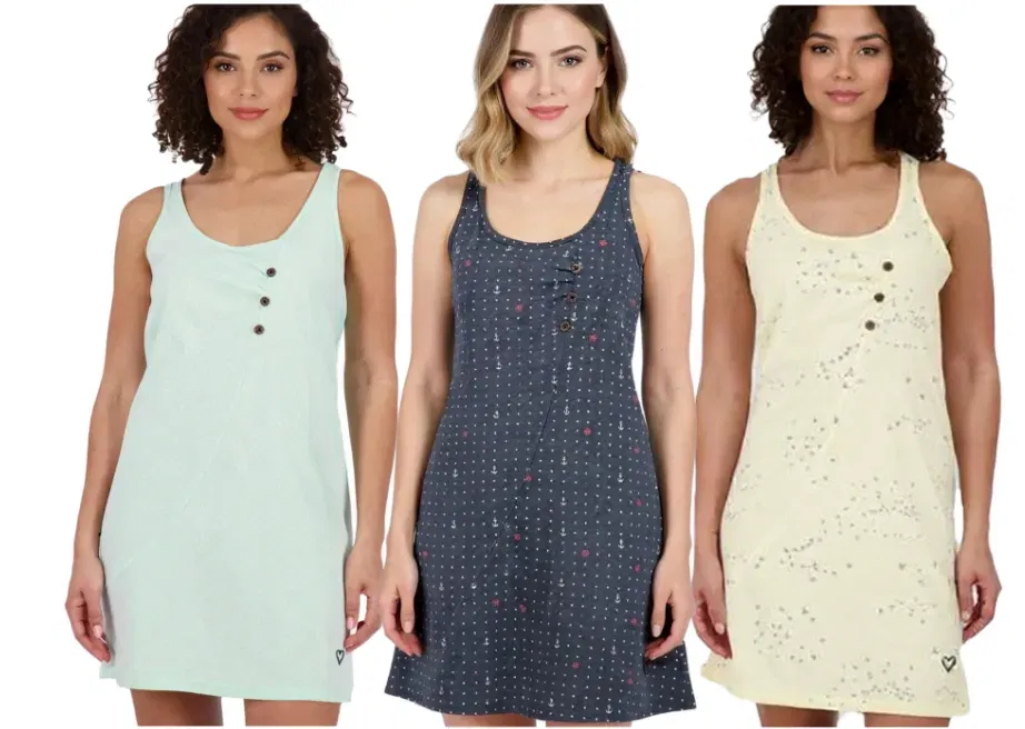 Alife And Kickin CamyAK B Damen Mini-Kleid (Gr. XS bis XL Aqua-Blau, Butter-Beige oder Marine-Navy) für 14,98 € inkl. Versand (statt 28,49 €)