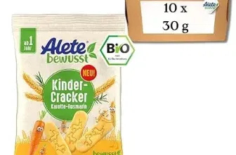 Alete bewusst Bio Kinder-Cracker mit Karotten- und Rosmarinpulver (10x30g) ab 5,85 € inkl. Prime-Versand (statt 8,99 €)