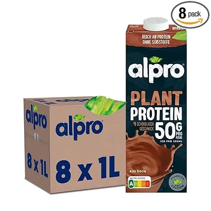 Alpro Proteindrink Soja Schokolade 8x1L 100 pflanzlich laktosefrei zuckerarm reich an pflanzlichem Protein Schnäppchen, Deals Und Rabattcodes Des Tages - Alpro Proteindrink Soja Schokolade 8X1L