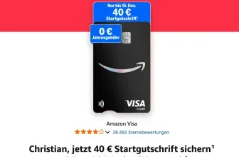 Schnäppchen, Deals und Rabattcodes des Tages - Amazon Visa Karte