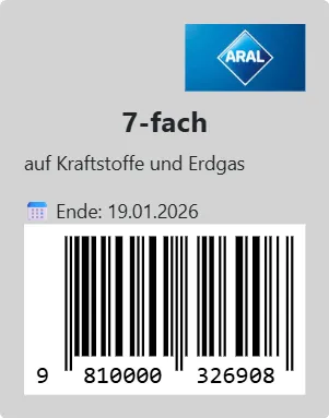 Schnäppchen, Deals Und Rabattcodes Des Tages - Aral 7-Fach Ean 9810000326908