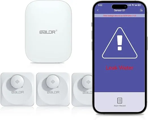 BALDR Smart Wassermelder IP66 (bis zu 100 dB 500M WLAN Wassersensor) für 11,99 € inkl. Prime-Versand (statt 29,99 €)