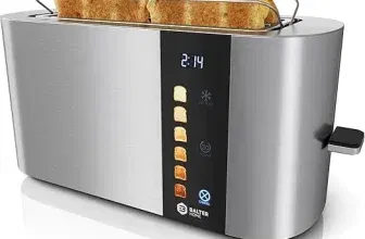 Balter Toaster 4 Scheiben Touch Bedienung Langschlitz Edelstahl Brötchenaufsatz LCD Display TS-34 für 39,00 € inkl. Versand (statt 49,90 €)