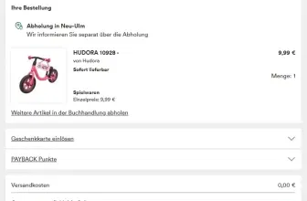 Preisfehler – Hudora 10928 Laufrad Up 10 Zoll für 9,99€ bei Abholung im Thalia (statt 65€)
