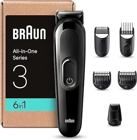 Braun Series 3 All-In-One Bartpflege Bodygroomer Set TrimmerHaarschneider Herren 6-in-1 Barttrimmer 50 Min Laufzeit MGK3420 für 29,99 € inkl. Prime-Versand (statt 39,99 €)
