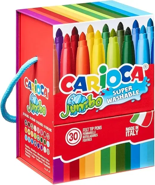 CARIOCA Jumbo-Marker Maxi-Spitze (Premium-Box mit Griff mit 30 Filzstiften) ab 16,47 € inkl. Prime-Versand (statt 25,19 €)