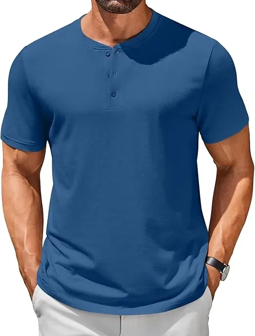 COOFANDY Henley Shirt Kurzarm Herren Sommer Casual T-Shirt (9 Farben, Gr. S bis 3XL) für 14,99 € inkl. Prime-Versand (statt 19,99 €)