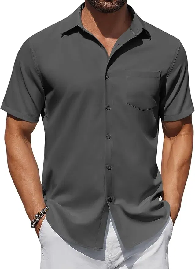 COOFANDY Herren Kurzarm Sommer Freizeithemd (6 Farben, Gr. S bis 3XL) für 11,99 € inkl. Prime-Versand