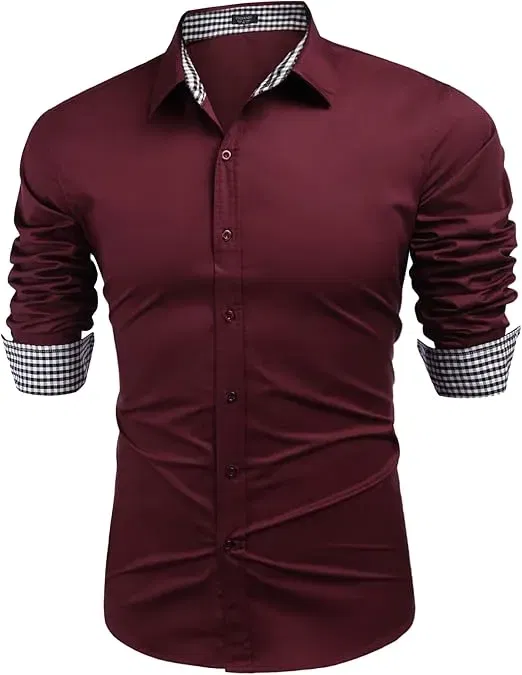 COOFANDY Herren Langarm Hemd Slim fit (4 Farben, Gr. S bis 5XL, 98 % Baumwolle) für 13,49 € inkl. Prime-Versand
