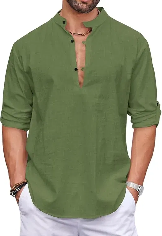 [EXKLUSIV] COOFANDY Herren Langarm Henley Shirt (Gr. S bis 3XL, 6 Farben, 100 % Baumwolle) für 14,75 € inkl. Prime-Versand (statt 20,38 €)